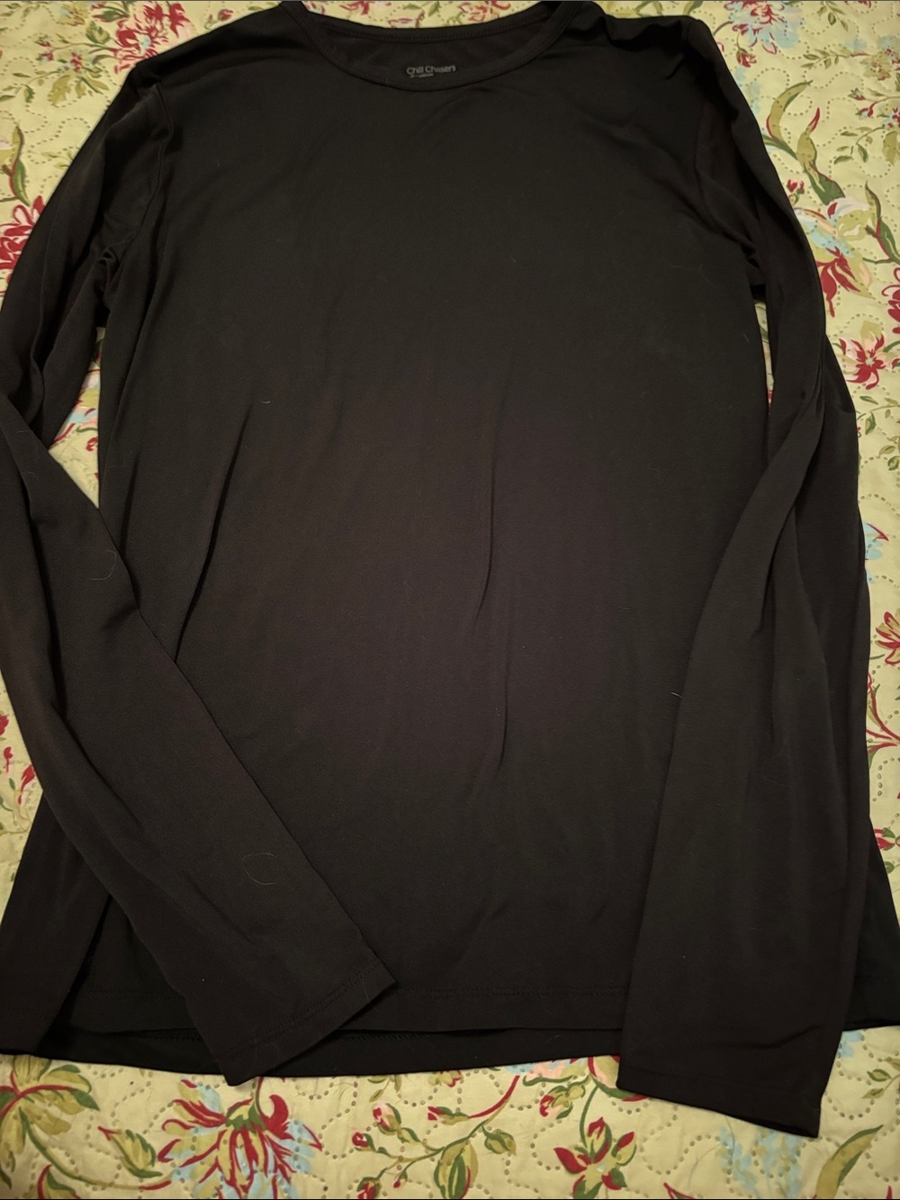 Black Long Sleeve Crewneck Top